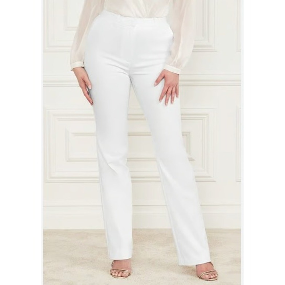 Marciano by Guess White Flare Trousers Women Size 2 Cotton Blend‎ Dress Pants